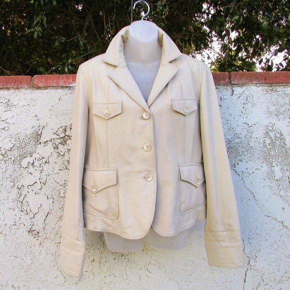 Wilsons Leather cream blazer XXL